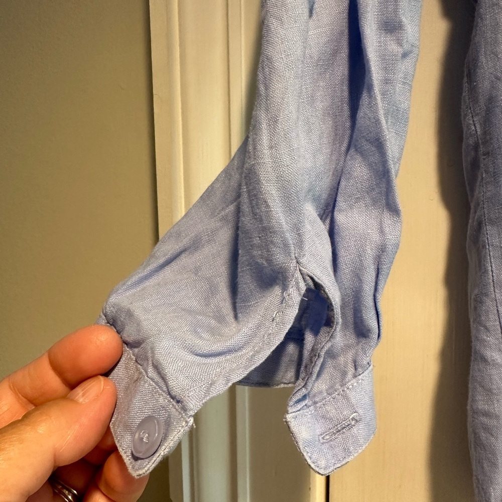 L.L.Bean Button Front Linen Blouse. - image 3
